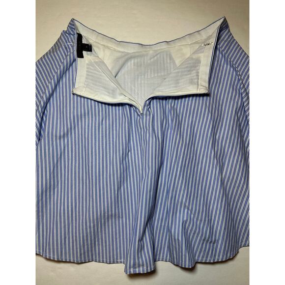 J Crew Circle Skirt Zip Women’s Size 0 Pocket Blue White Striped Mini Lined - Picture 5 of 7